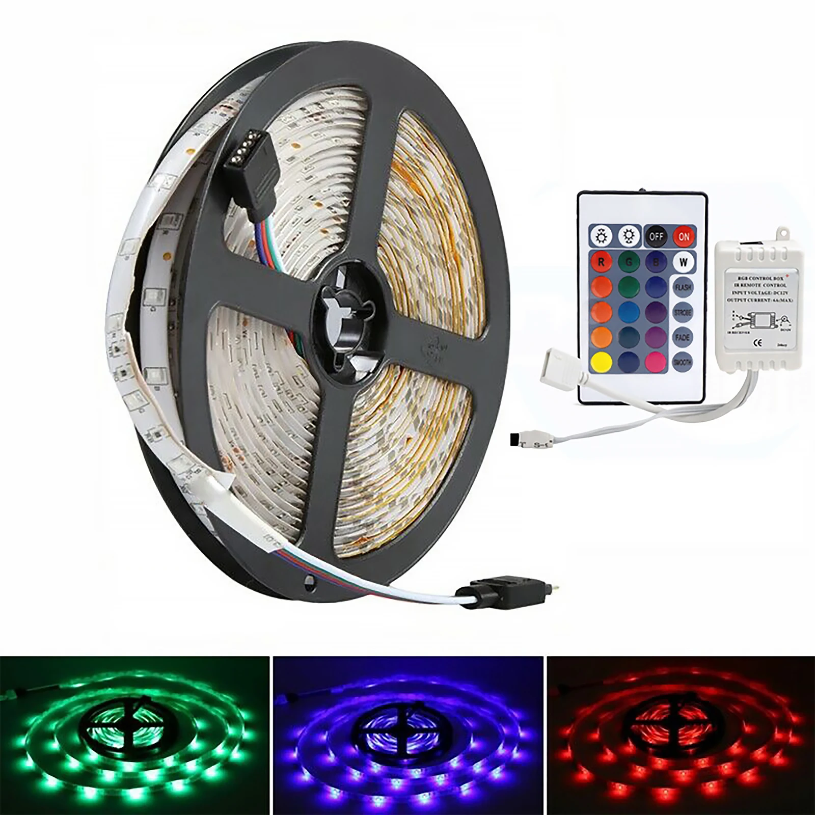 

Светодиодная лента с таймером, 10 м, SMD 5050, RGB, с регулировкой яркости