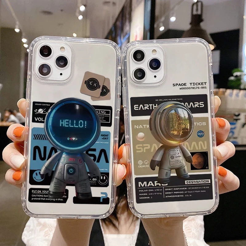 

Astronaut Phone Case For iPhone 13 12 11 Pro MAX 6 6S 7 8 Plus XS 12 13 Mini X XR SE 2020 5 Carcasa Liquid Silicon Back Funda