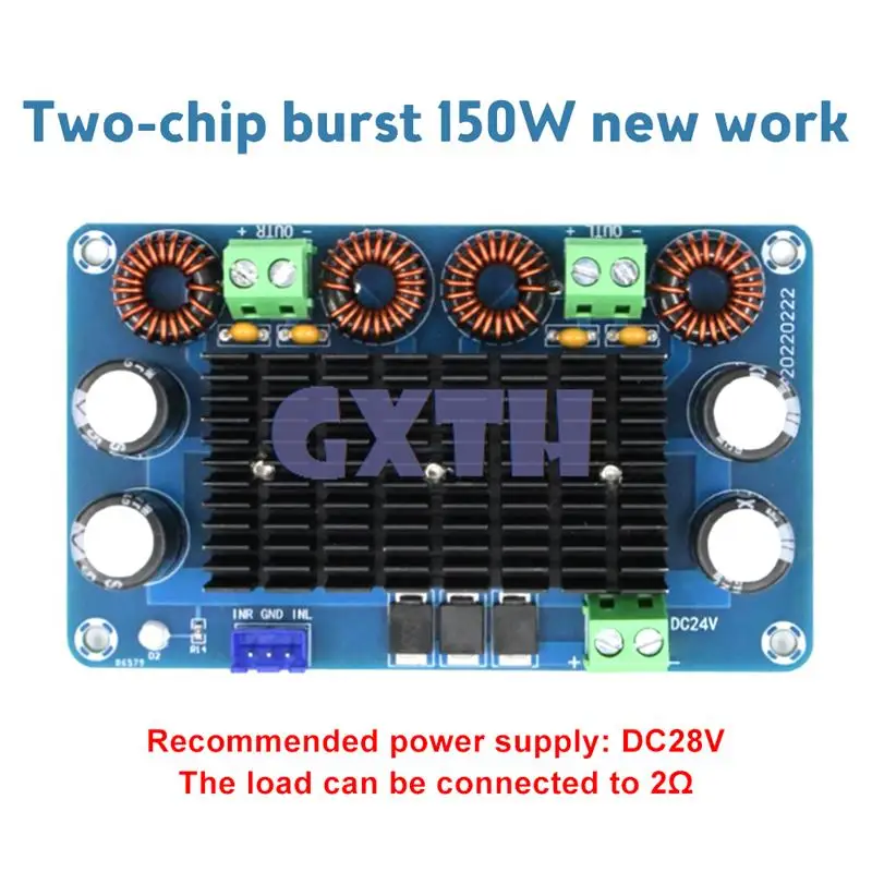 XH-A284 150 Вт + 150 Вт двухчиповая плата цифрового усилителя высокой мощности, модуль, плата сценического усилителя звука, источник питания