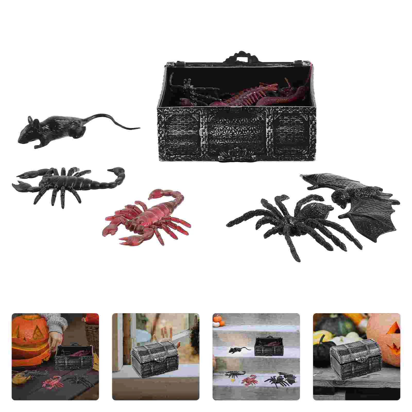 

Toys Prank Insectfake Animalsspider Party Spiders Scary Simulated Bugstoddlers Models Bug Trickrat Figurines Artificial Snake