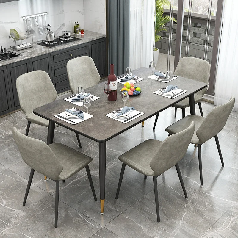 S For Kitchen Light Luxury Anti-cat Catch Leather Dining Chairs Extremely Simple Modern Home Nordic Stool