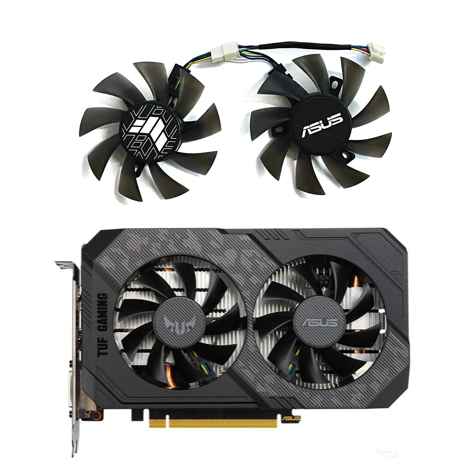 Кулер для графического процессора ASUS GTX 2060 1660Ti, FD8015U12D T128215BU 75 мм, 12 В, 1660 А, 6 контактов, RTX