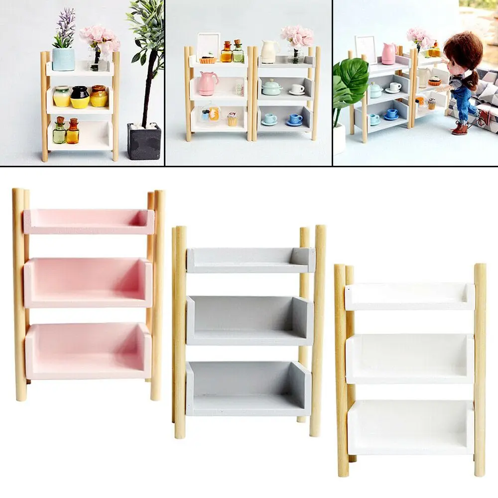 

Photographic props Bookshelf Miniature Storage Rack Scene Mini Home Furnishings Dollhouse 1：12