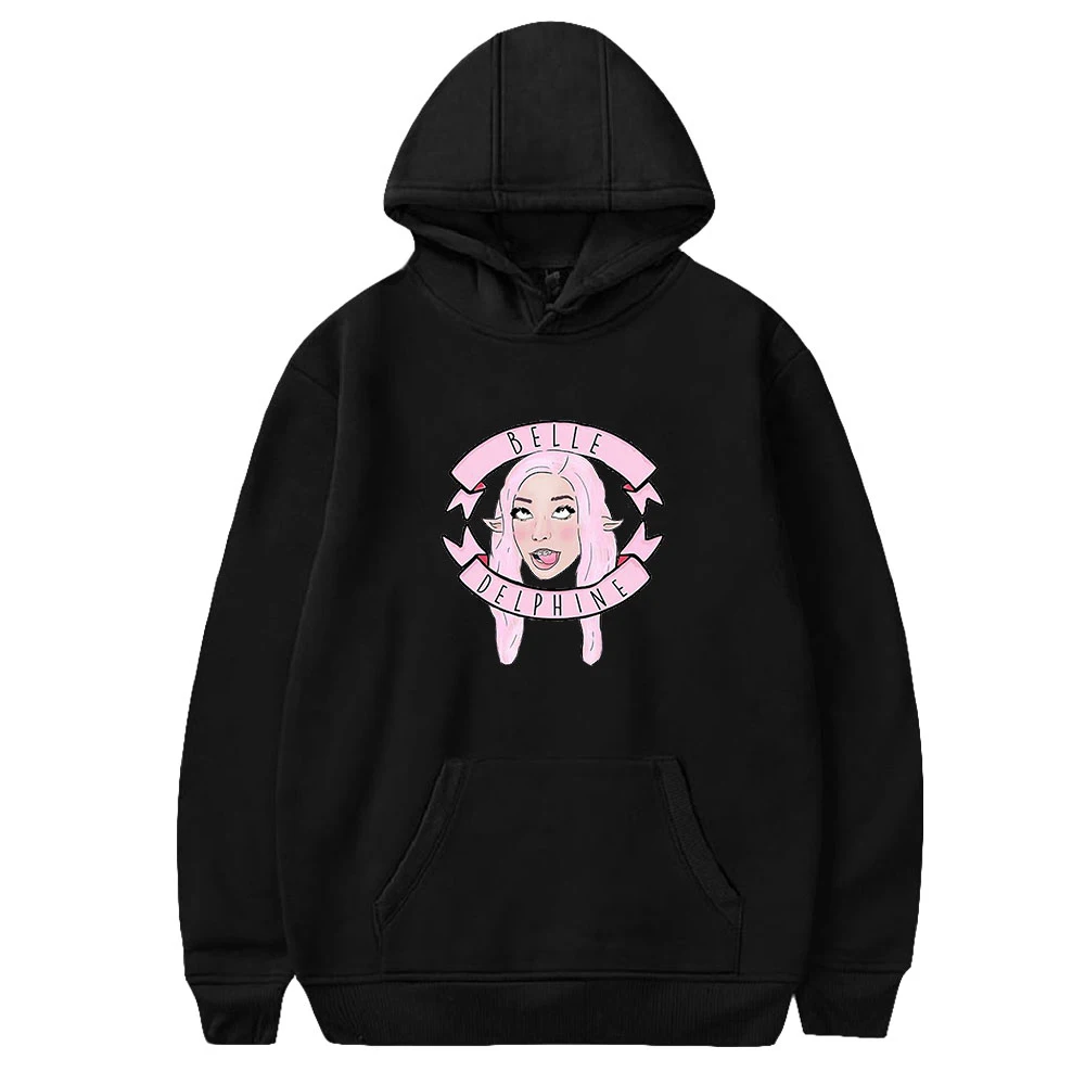

Belle Delphine Hoodie Long Sleeve Pullover Women Men Tracksuit Harajuku Streetwear Social Media Star Fashion Clothes Casual tops