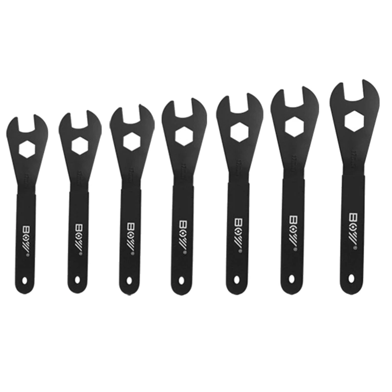 

BOY 7Pcs Bike Hub Cone Wrench Wheel Axle Pedal Spanner Repair Shift Tool Kit 13-19mm Bicycle Head Open Thickness 2mm