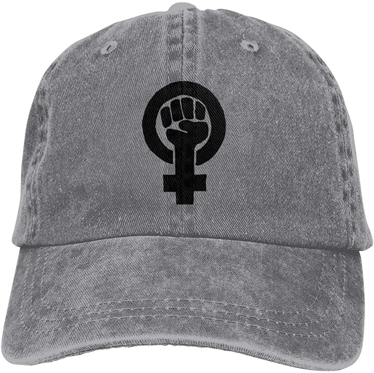 

Alef-dolf Feminist Fist Six-Panel Adjustable Snapback Cap Demin Baseball Cap Vacation Jeans Hat For Men Women Boy Girl Cap