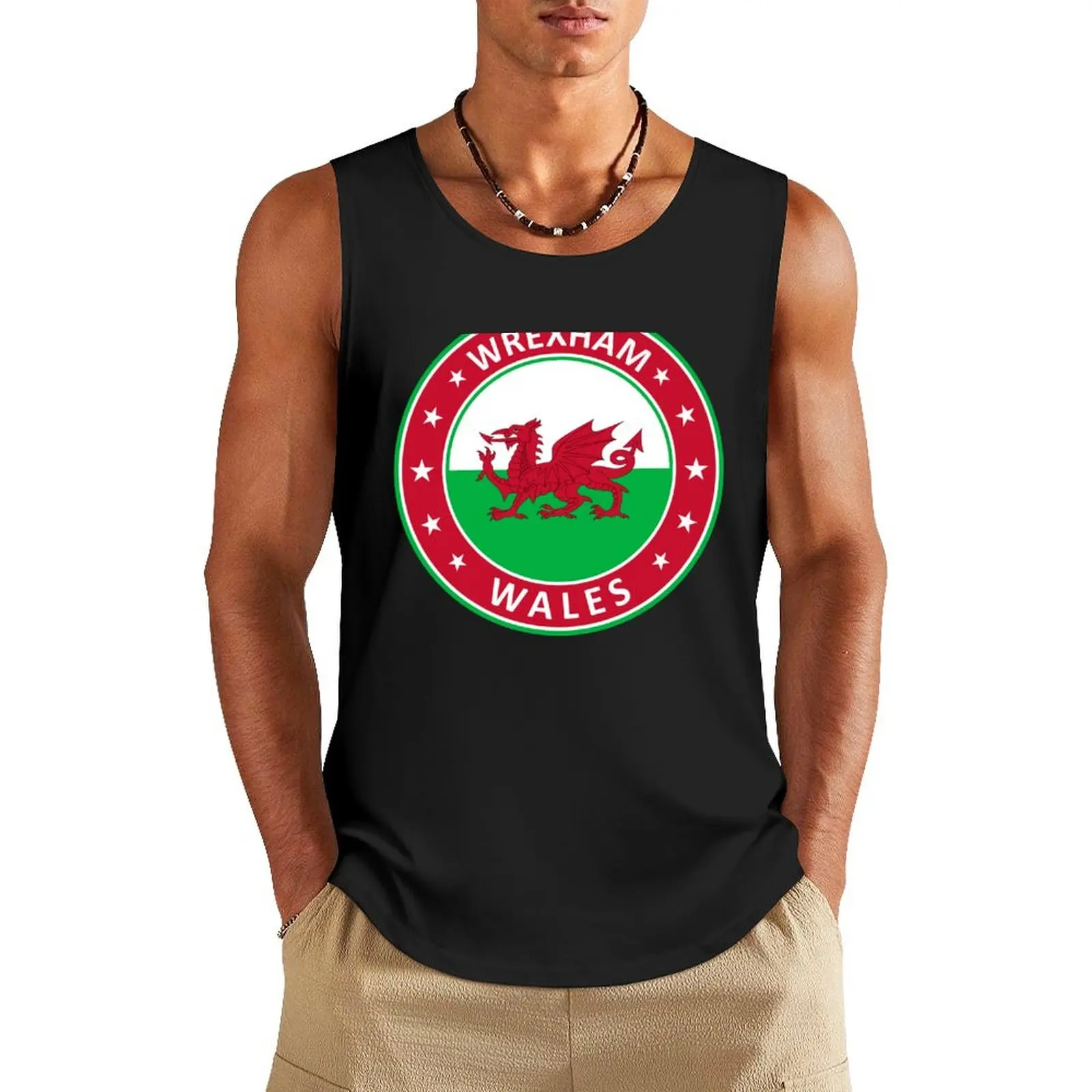 Wrexham Wales Tank Top Vest мужской тренажерный зал для мужчин Мужская футболка без рукавов