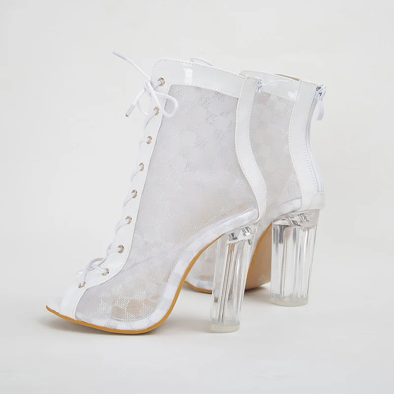 Сексуальные кружевные сапоги с цветочным принтом каблук-шпилька женские