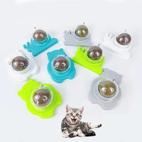 pet ball catnip toys kitten edible chewing toy cleaning teeth toy cute 360 rotation self adhesive safe plastic cat supplies