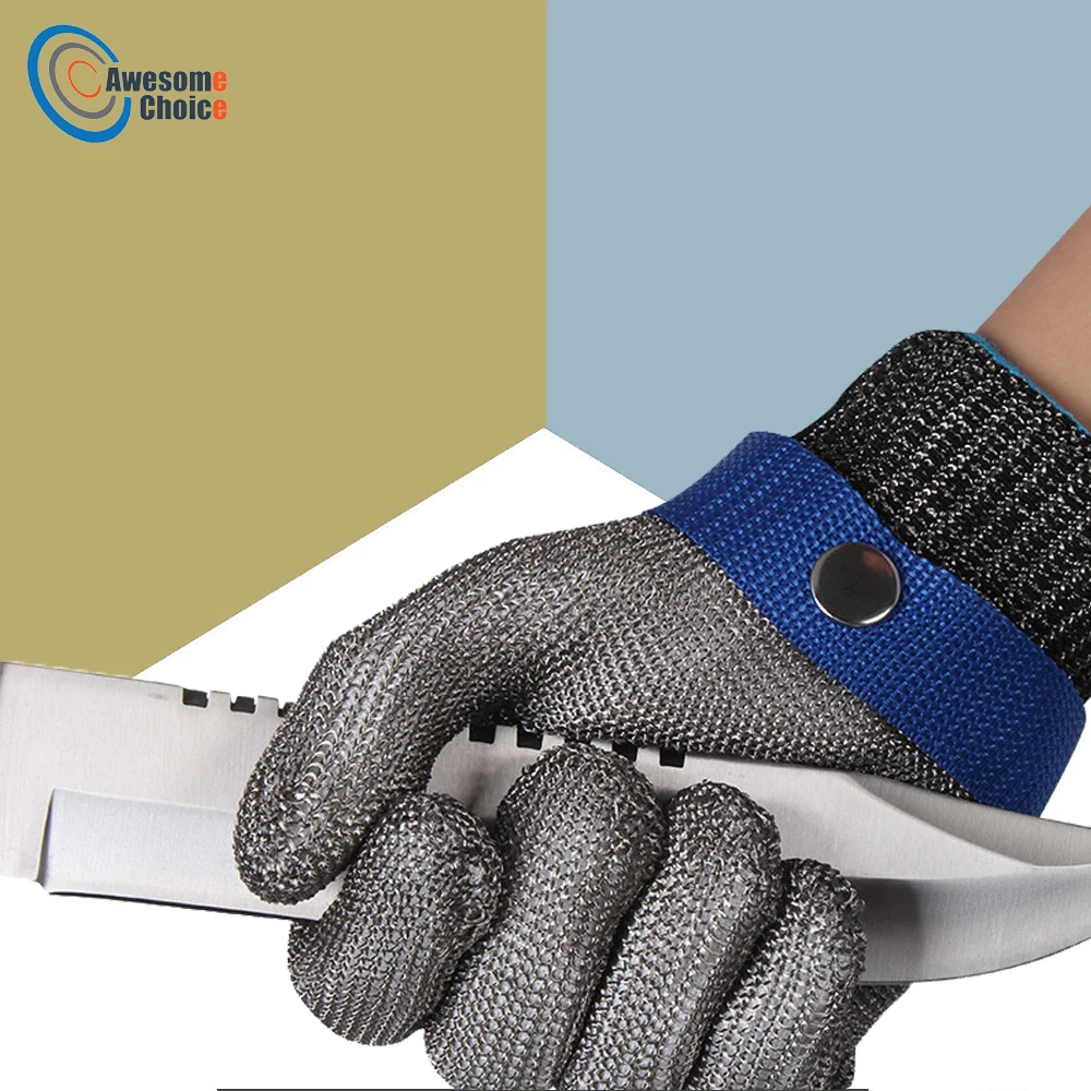 

Anti-cut Stainless Steel Wire Gloves For Hunting Fishing Outdoor Safety Cut-Ressistant Metal Mesh Butcher Protect Meat Gloves