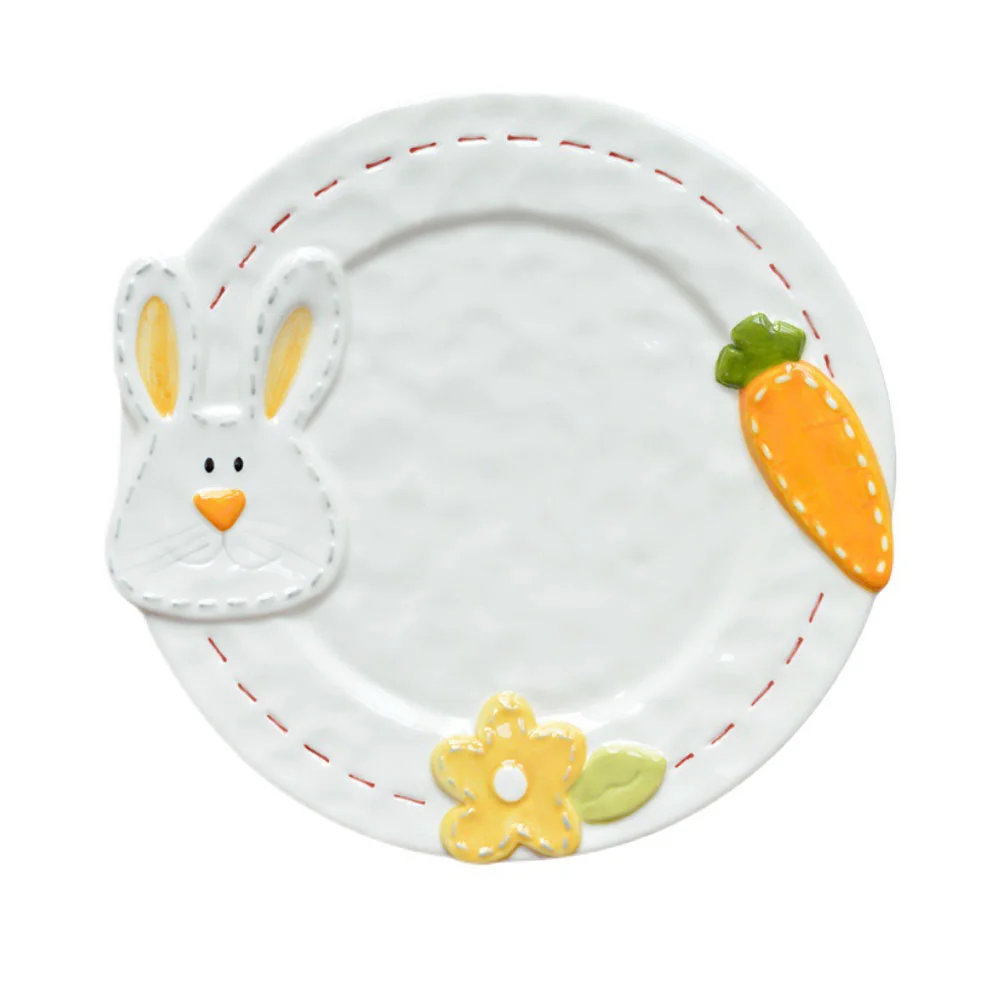 

Ceramic Fruits Tray Rabbit Plate Dinner Dish Appetizer Tray Breakfast Dish Bunny Candy Dish