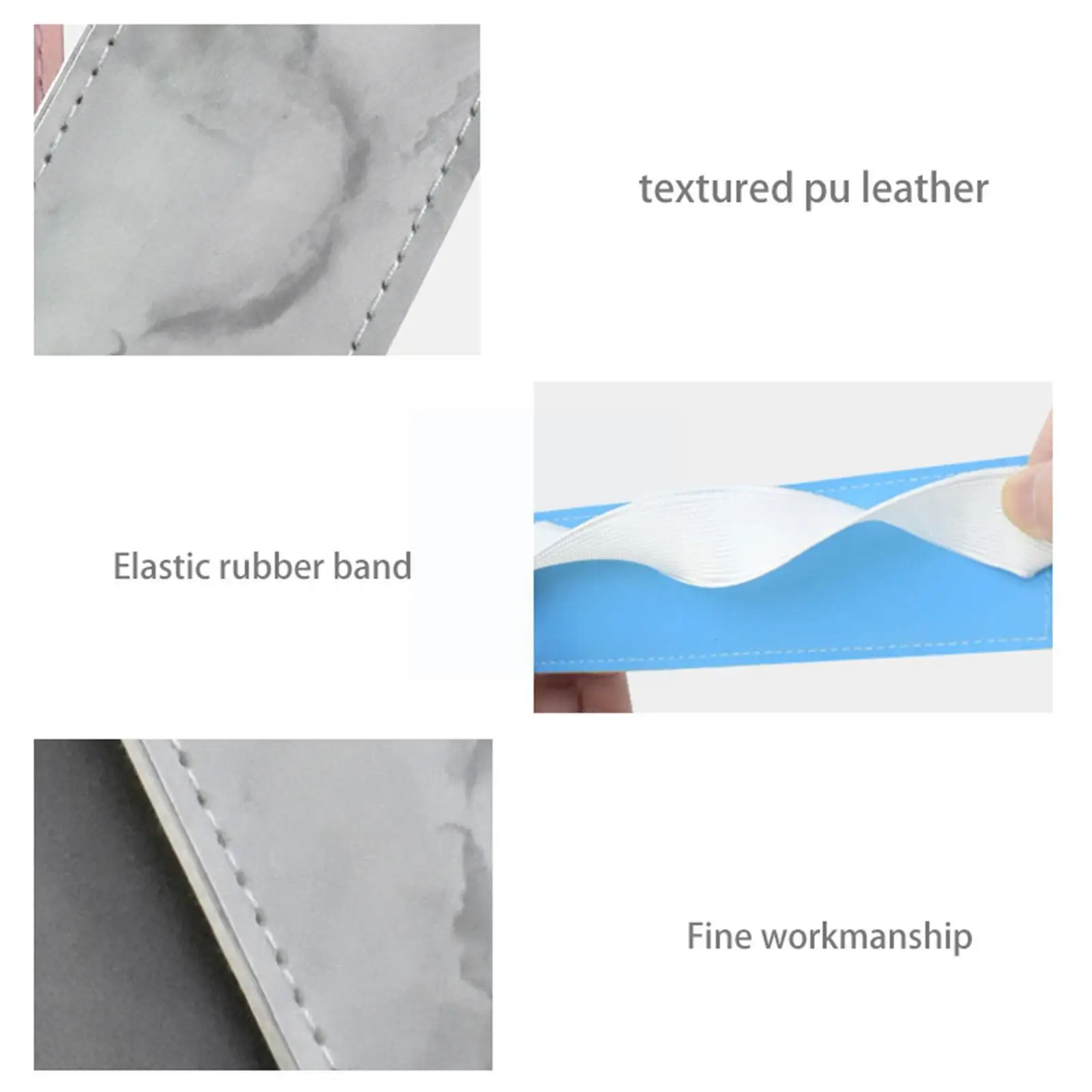 

Adjustable Elastic Band Pen Holder Simple Color Pu Pen Students Pouch Notebook Pen Large Capacity Square Sleeve Holder C5s5