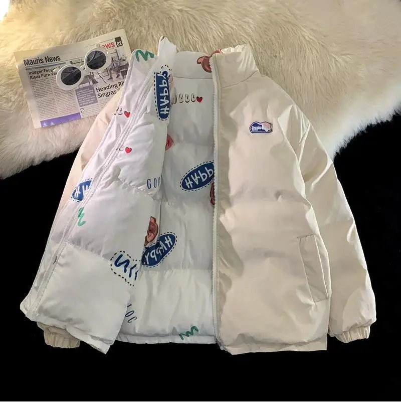 

2023 design sense double-sided padded jacket Y2K winter thickened warm padded down jacket loose cotton jacket women's jacket