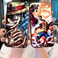 one piece anime phone case for iphone 13 12 11 pro 12 13 mini x xr xs max se 6 6s 7 8 plus back black silicone cover