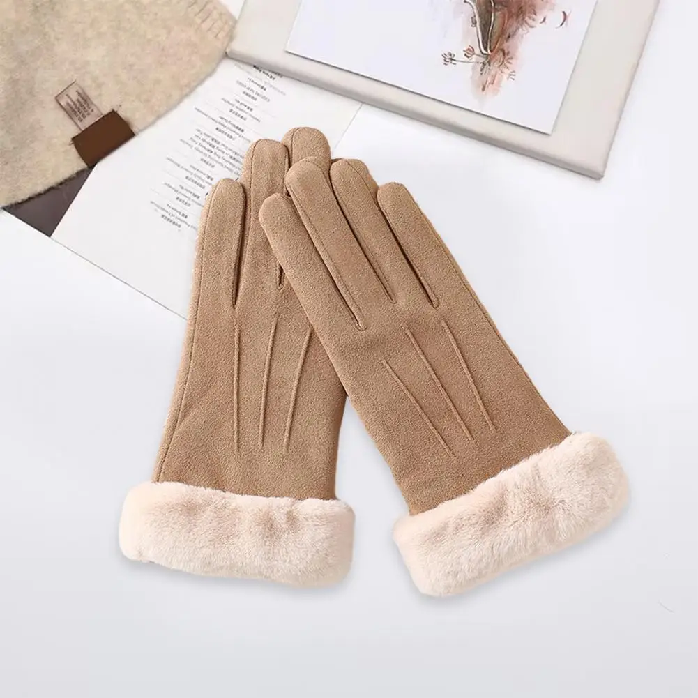 

Wear-resistant Gloves Women's Winter Gloves Color Matching Elastic Windproof Warm Touch Screen Outdoor Cycling Gloves Warm