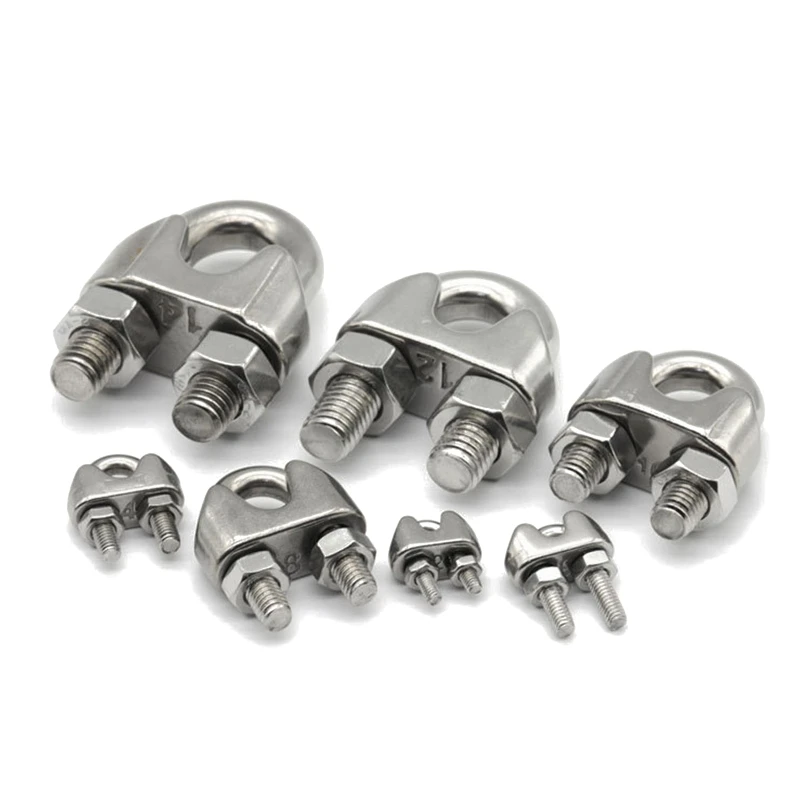 

Cable U-shaped Sling M2/3/4/5/6/8/10/12/14/16 Mm Stainless Steel Wire Rope Cable Wire Rope Clips for Rigging Securing
