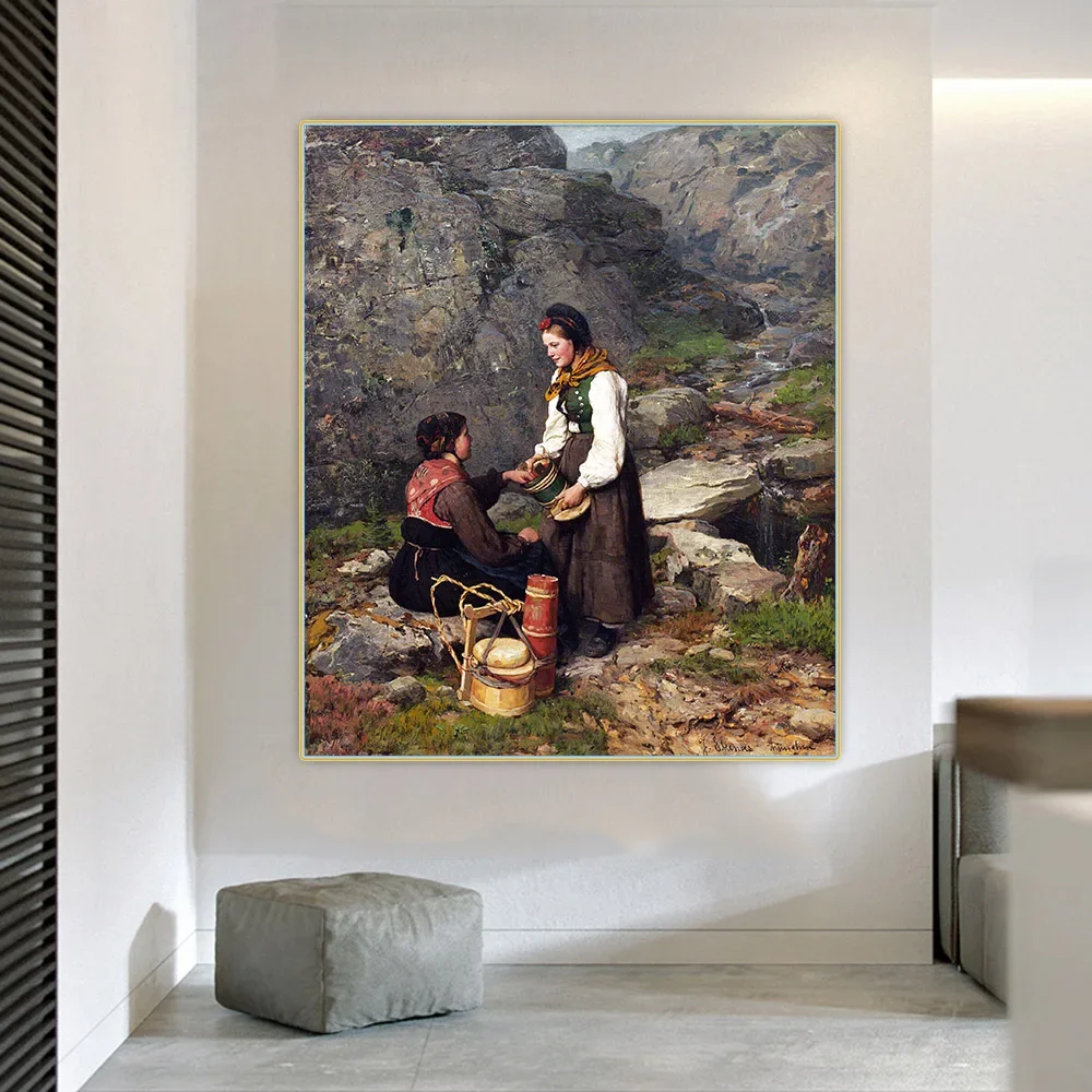 Картина маслом &quotДва женщины в национальных костюмах&quot Citon