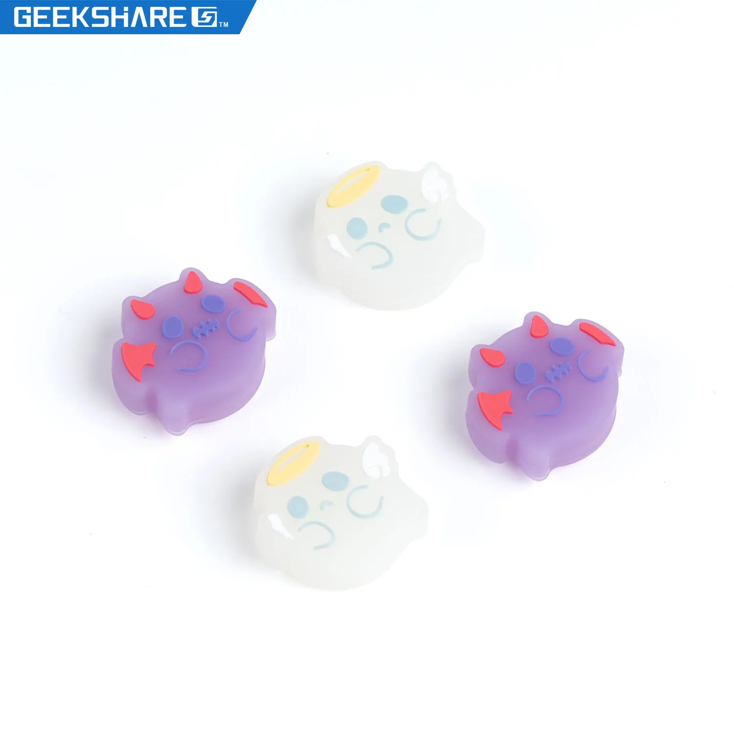 

Колпачки GeekShare для джойстика Nintendo Switch, милые Чехлы для джойстика с светящимся призраком, с OLED-экраном, контроллер Joy-con