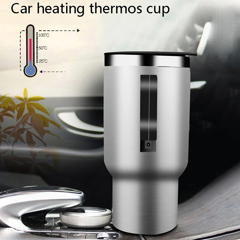 

12V 450ml Stainless Steel Vehicle Heating Cup Electric Heating Car Kettle Coffee Heated Mug USB Heating Car Coffee Mug
