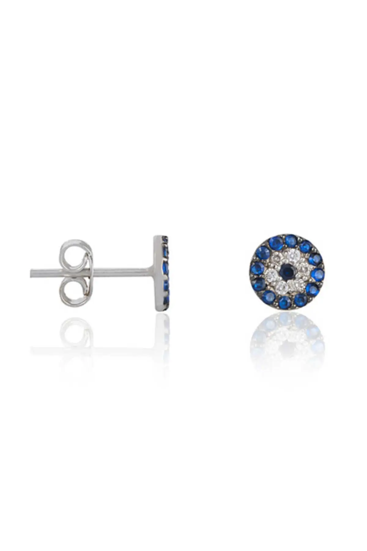 

Silver Evil Eye Studded Earrings
