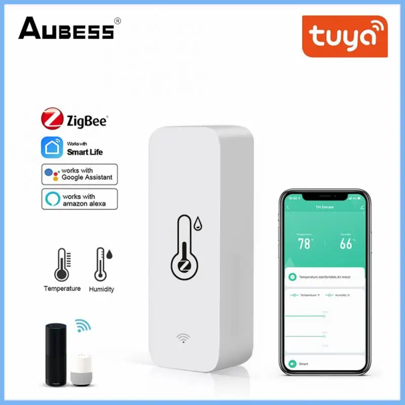 

Tuya Smart Temperature And Humidity Sensor Zigbee APP Remote Monitor For Smart Home var SmartLife Work With Alexa Google Assista