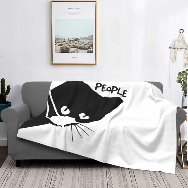 

Ew People Blanket Cat Fleece Flannel Spring Autumn Breathable Lightweight Thin Throw Blankets For Car Rug Piece