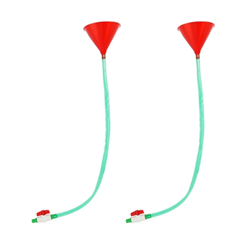

2X Plastic Filling Funnel Beer Funnel Wine Liquid Pipe Tube Plastic Valve Hose