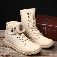 2022 men canvas shoes ankle boots outdoor martin boots fashion high top sneakers flat casual male shoes leisure footwear
