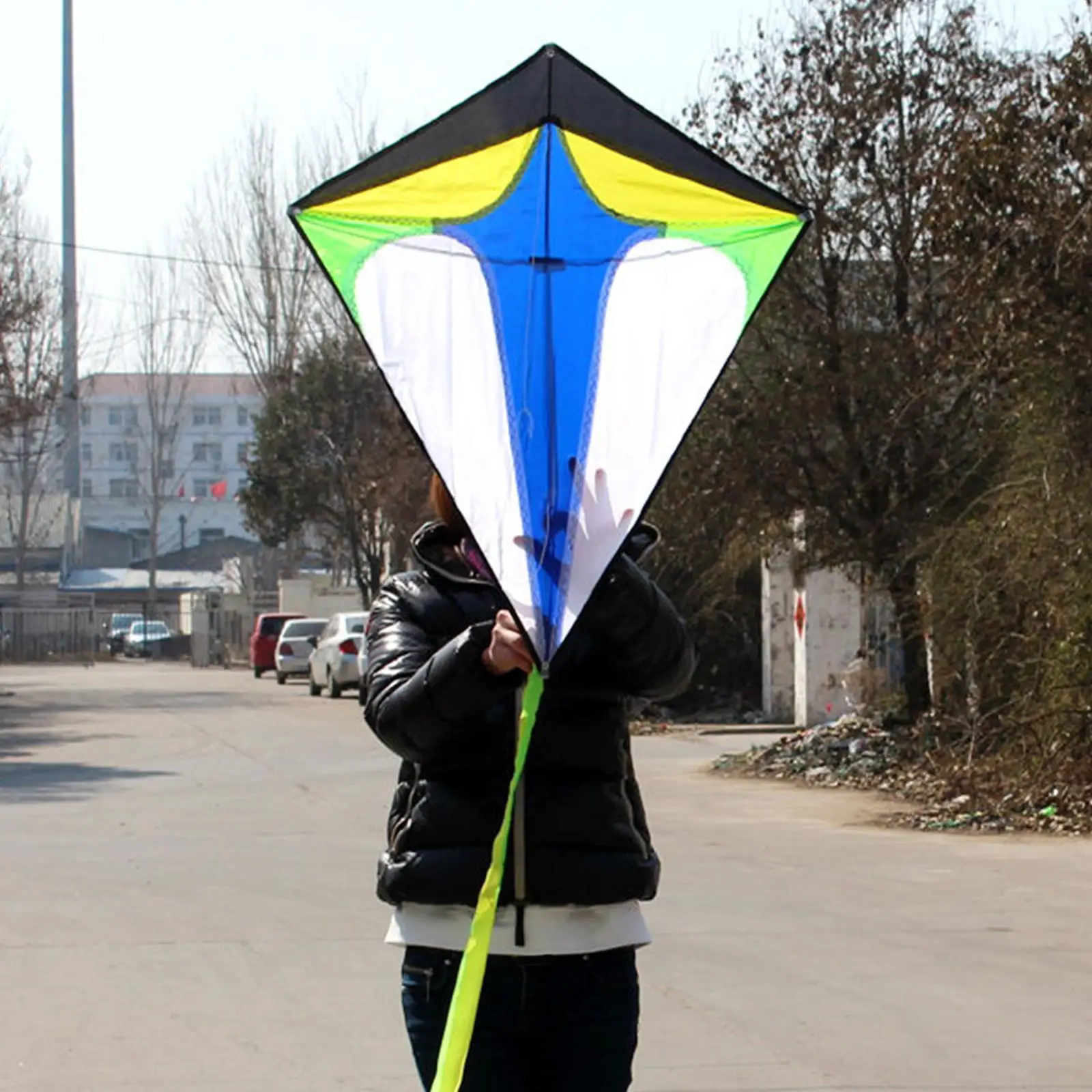 

Diamond Kite Easy to Fly with Tail Flying Kites for Beginner Teenagers Beach