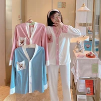long sleeved pajamas winter cute bear home wear suit cardigan v neck pajamas sweet wind ladies casual and comfortable home wear