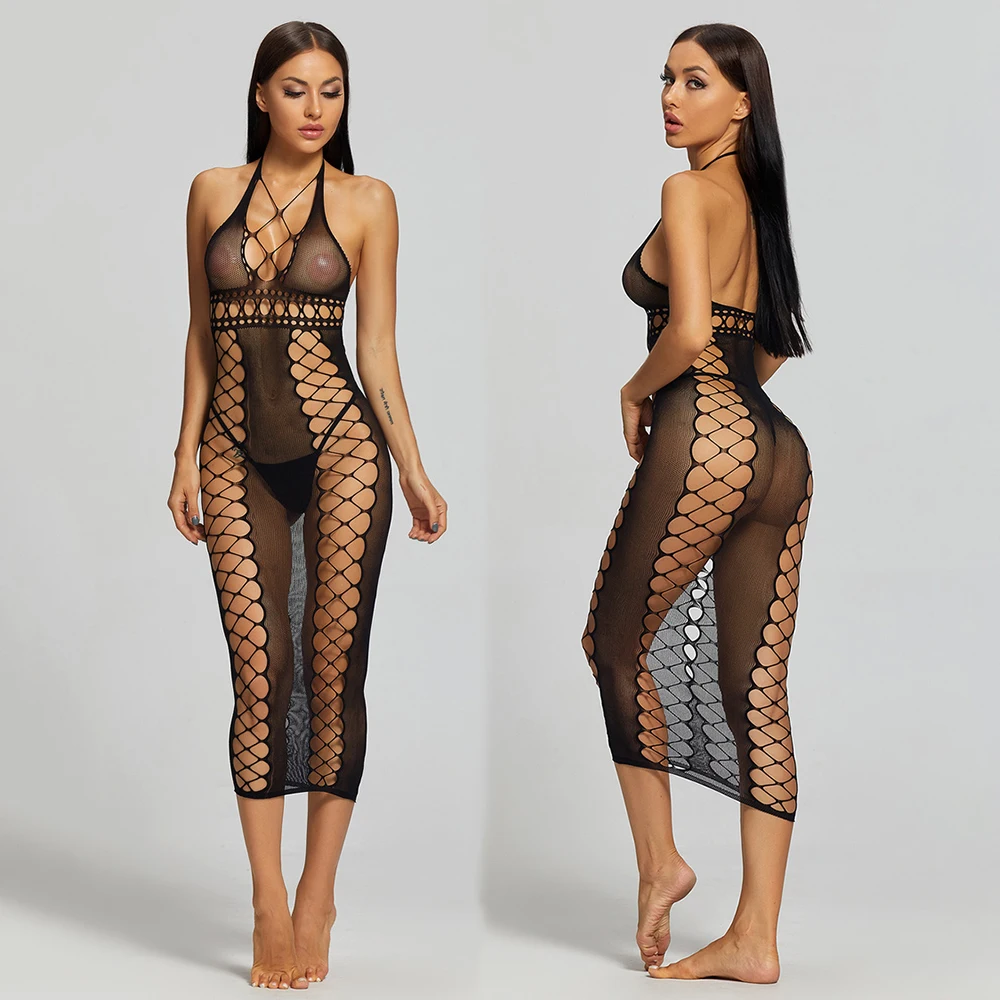 

Сексуальное черное женское нижнее белье, женское кружевное длинное платье, прозрачное длинное нижнее белье, ночное платье