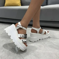 2022 summer new sponge cake super thick bottom roman sandals womens all match large size buckle comfortable casual sandals