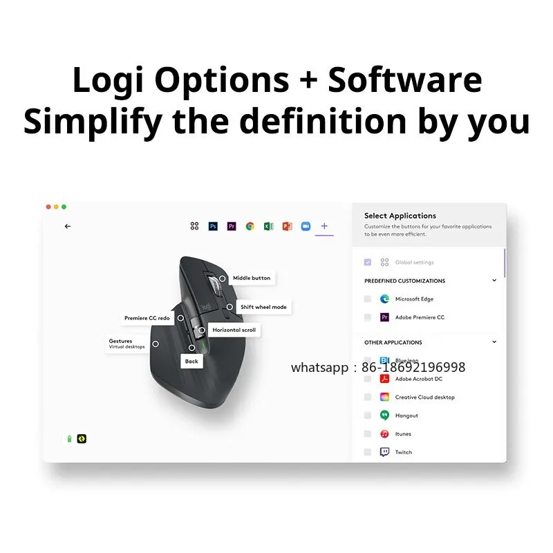 Фото Беспроводная Bluetooth-мышь MX Master 3S High End для работы с несколькими экранами и ноутбуками №5