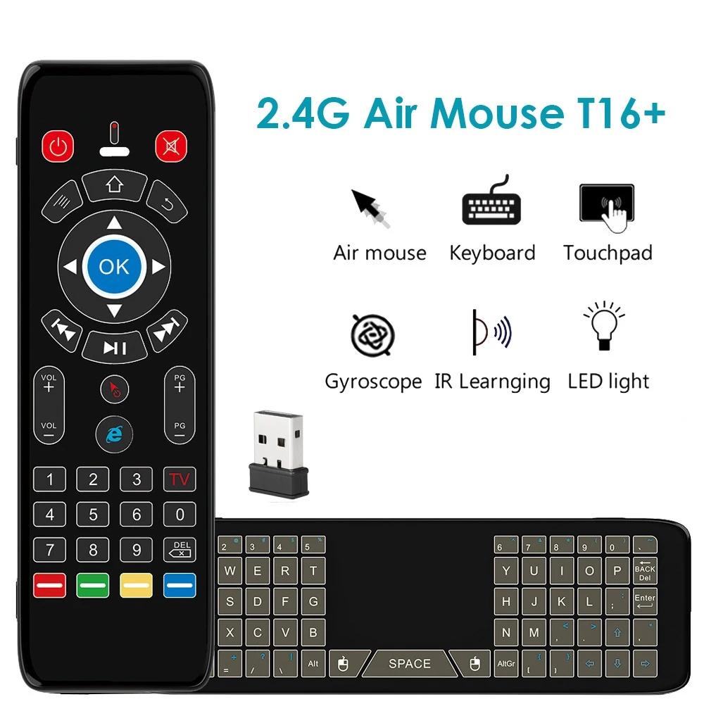 T16 + M Wireless Remote Control Set Top Box Intelligent Voice 2.4G Mini Luminous Press Keyboard for Android Windows google | Компьютеры и