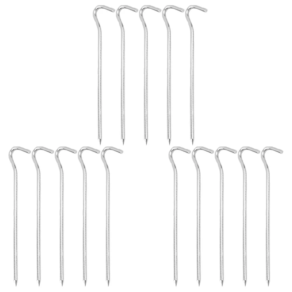 

15Pcs Metal Ground Pegs Heavy Duty Tent Pegs Outdoors Tent Stakes Pegs For Pitching Camping Trip Hiking Gardening And Canopies