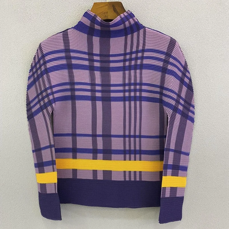 

Changpleat Women graphic tee 2022 Spring/Autumn New Miyake Pleated Fashion Slim Long Sleeve Female T-shirts Tops Tide