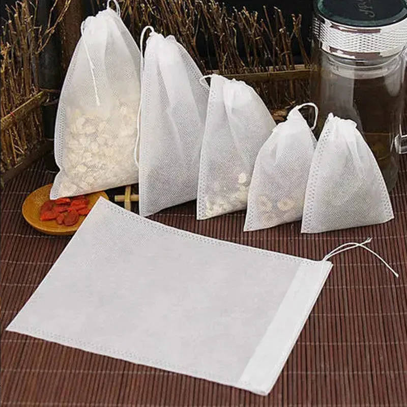 

100pcs Tea Filter Bags Food Grade Non-woven Fabric Tea Bags For Spice Tea Infuser With String Heal Seal Spice Filters Teabags