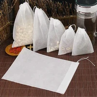 100pcs tea filter bags food grade non woven fabric tea bags for spice tea infuser with string heal seal spice filters teabags