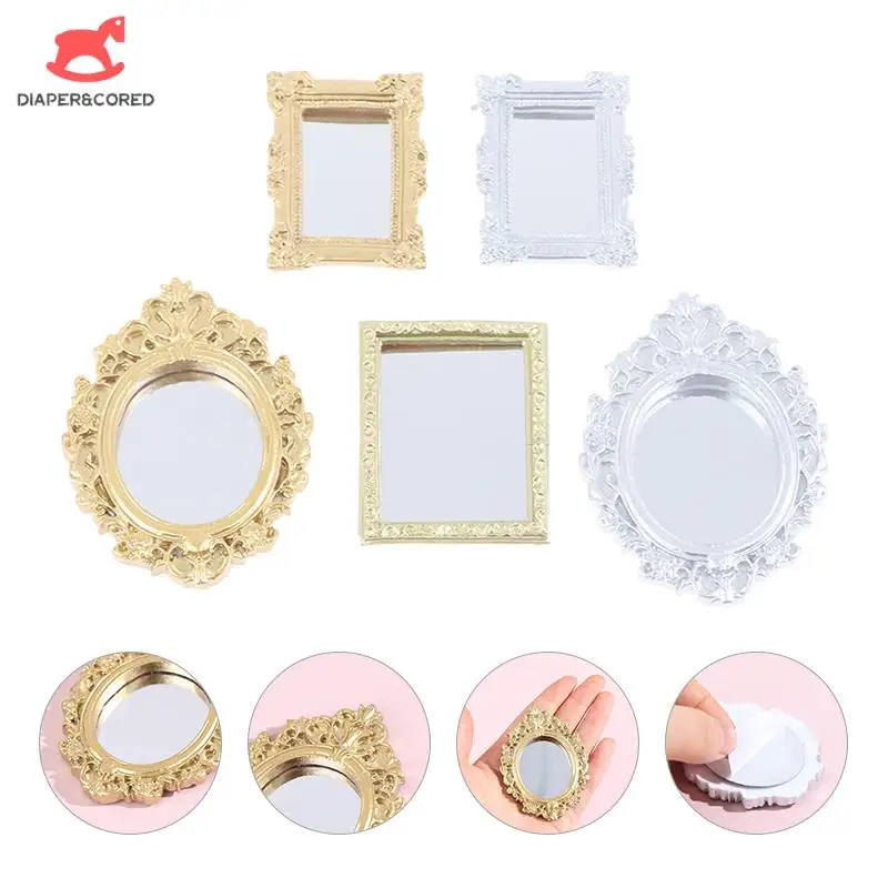 

Dollhouse Miniature Frame Mirror Wall For Dollhouse Living Room Furniture Decoration Accessory Gifts For Kid Early Education Toy