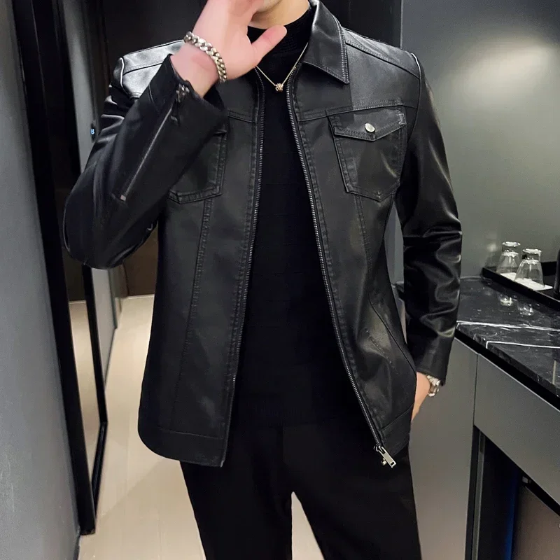 Мужская мотоциклетная кожаная куртка TTXI