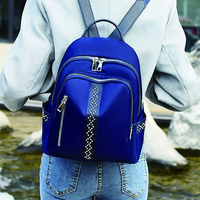 

New Fashion Women's Backpack Solid Color Feminina Oxford Backpacks High Quality Waterproof Rucksack Ladies Anti Theft Mochila