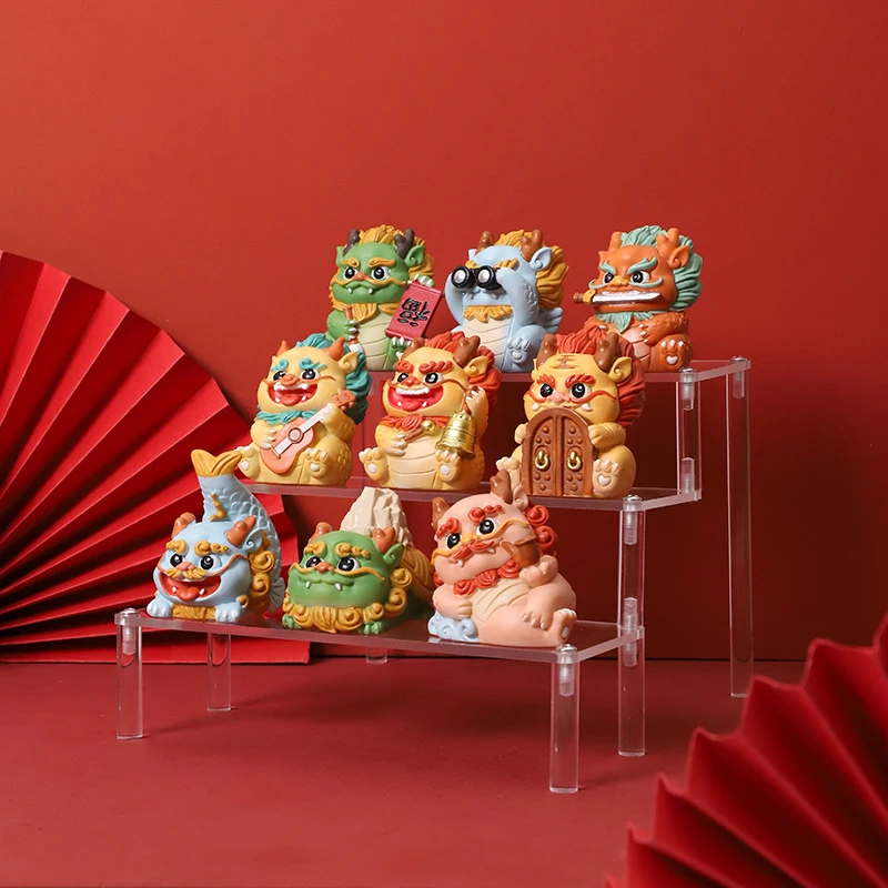 2024 милые кавайные фигурки китайского зодиака с маленьким драконом 12 новым годом