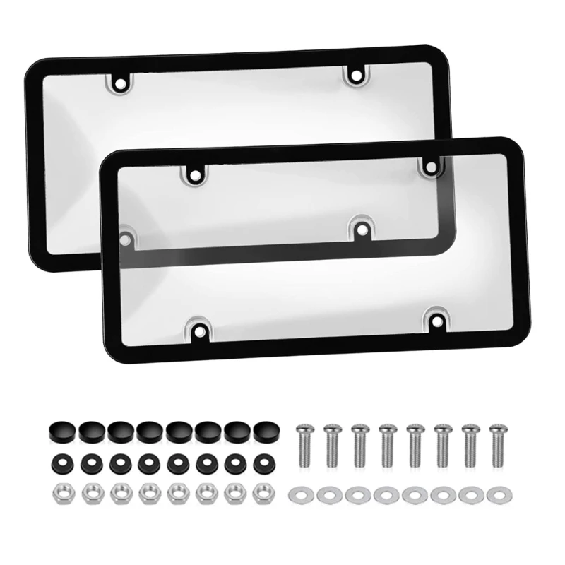 

2x Clear Reflective Anti-Speed Red Light Toll Camera Stopper License Plate Cover Modified License Plate Protectives Shell