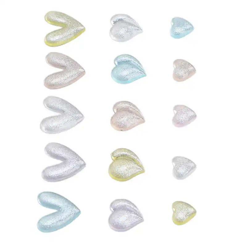 

Resin Nail Decoration Fashionable Compact Colorful Heart Shaped Nail Art Decoration Exquisite Portable for Home