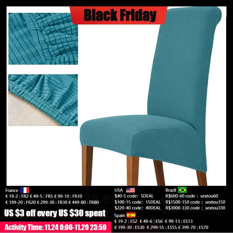 

Чехол на стул для столовой 1/2/4/6 шт., эластичный пылезащитный чехол для офиса, чехол для кресла, флисовый чехол для стульев, для кухни, свадьбы,...