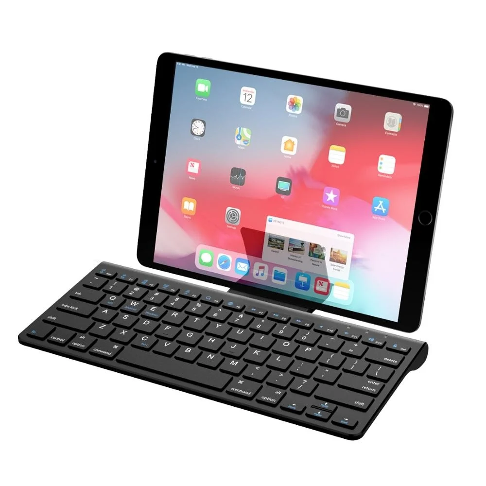

Bluetooth Keyboard, Wireless Ultra Thin Computer Keyboard with a Removable Bracket for Android, Windows, iOS, Phone, Tablet