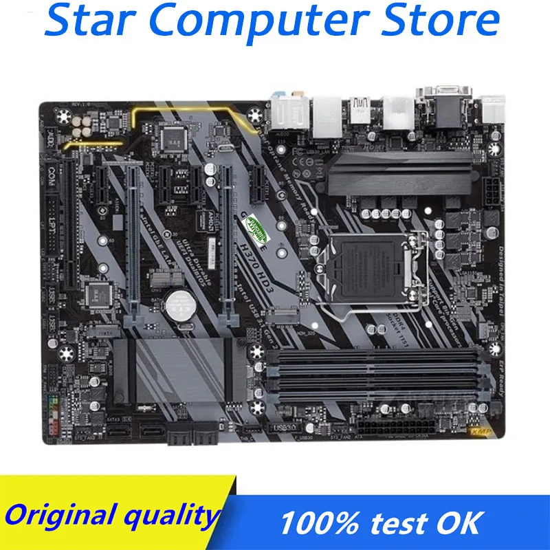 

For Gigabyte GA H370 HD3 H370 LGA 1151 Motherboard DDR4 Computer USB3.0 SATA3 M.2 SSD Desktop Mainboard Used