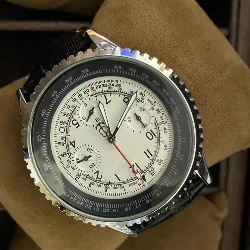 

2022 Men's Quartz Watch Business Multifunction Chronograph Stainless Steel High Quality Watch Casual Leather Sports Wristwatch