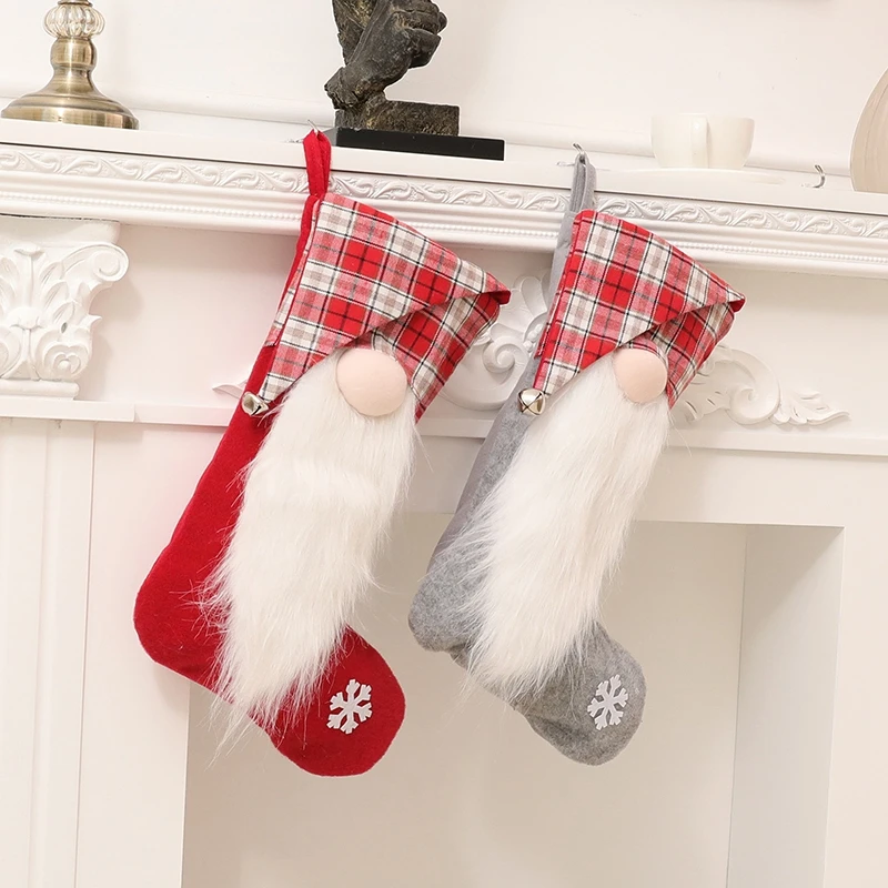 

New Year Christmas Stocking Sack Xmas Gift Candy Bag Noel Christmas Decorations for Home Navidad Sock Christmas Tree Decor