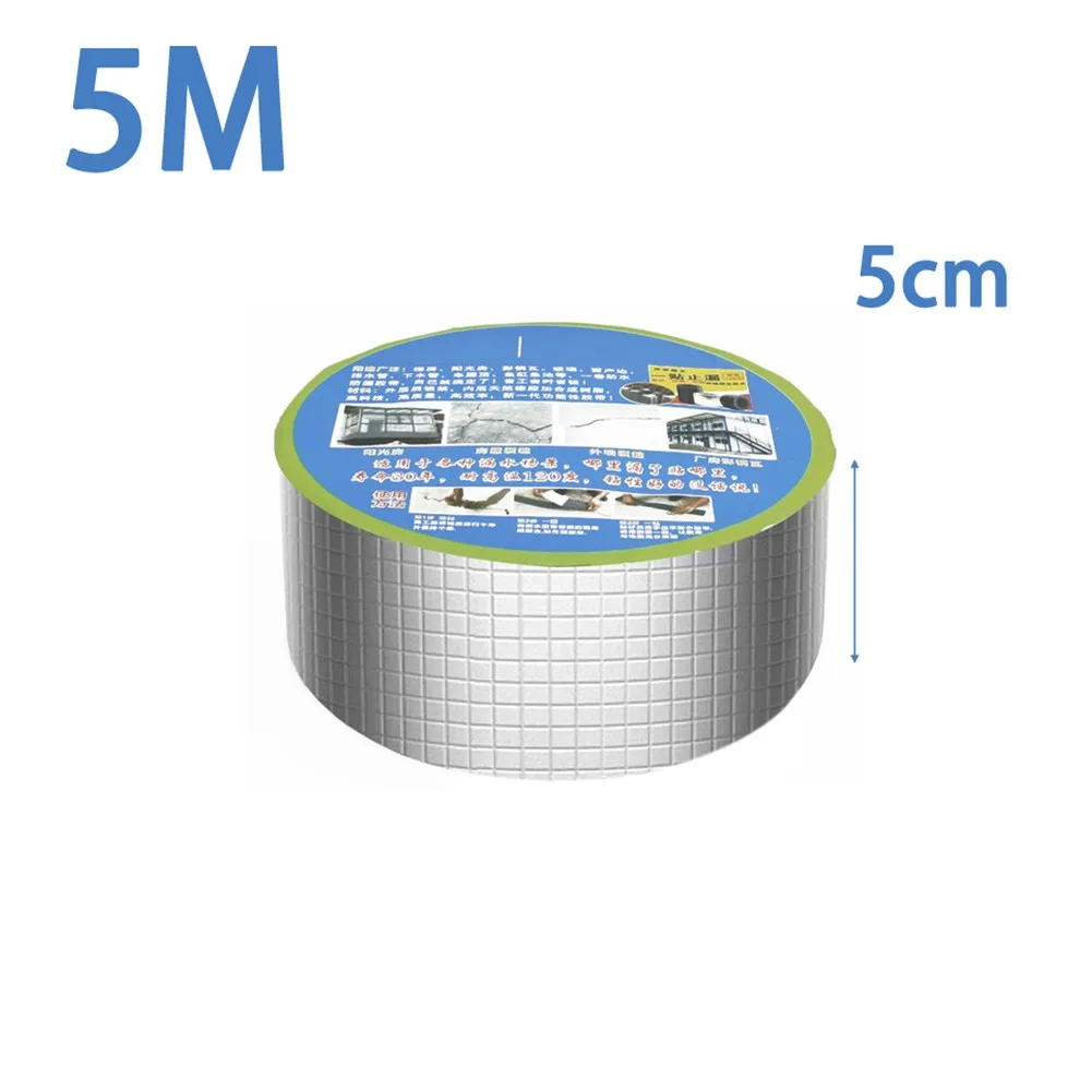 

5M Aluminum Foil Butyl Rubber Tape Waterproof Tape Duct Wall Crack Adhesive Self Fit For Repair Home Renovation Tool